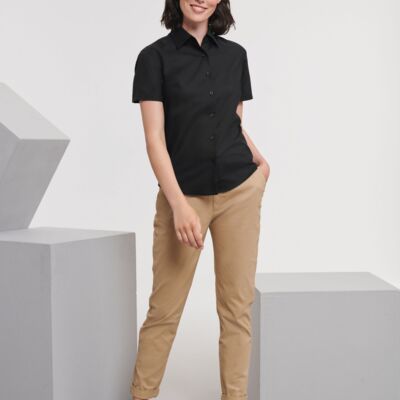 Ladies' Short Sleeve Tailored Oxford Shirt Thumbnail
