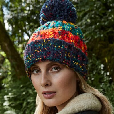 Beechfield Corkscrew Pom Pom Beanie Thumbnail