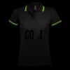 SOL'S Ladies Pasadena Tipped Cotton Piqué Polo Shirt Thumbnail